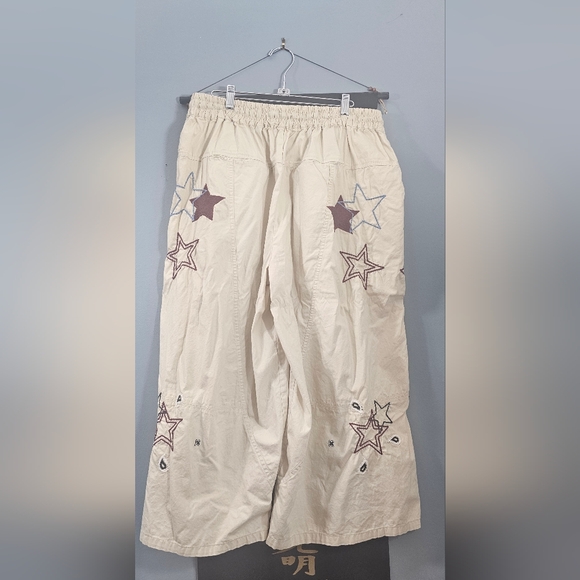 Free People Aria Star Embroidered Star Cream Pants  XL- petite - Picture 4 of 4